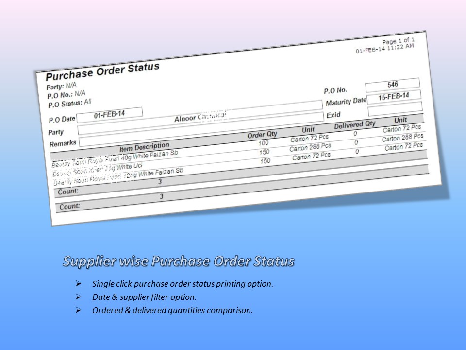 Purchase Order Report