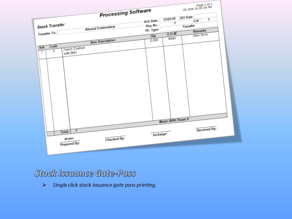 Stock Transfer Voucher Report