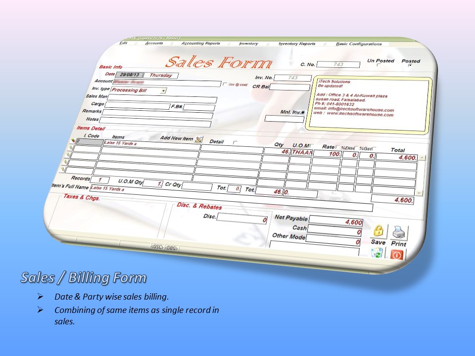 Sale Form