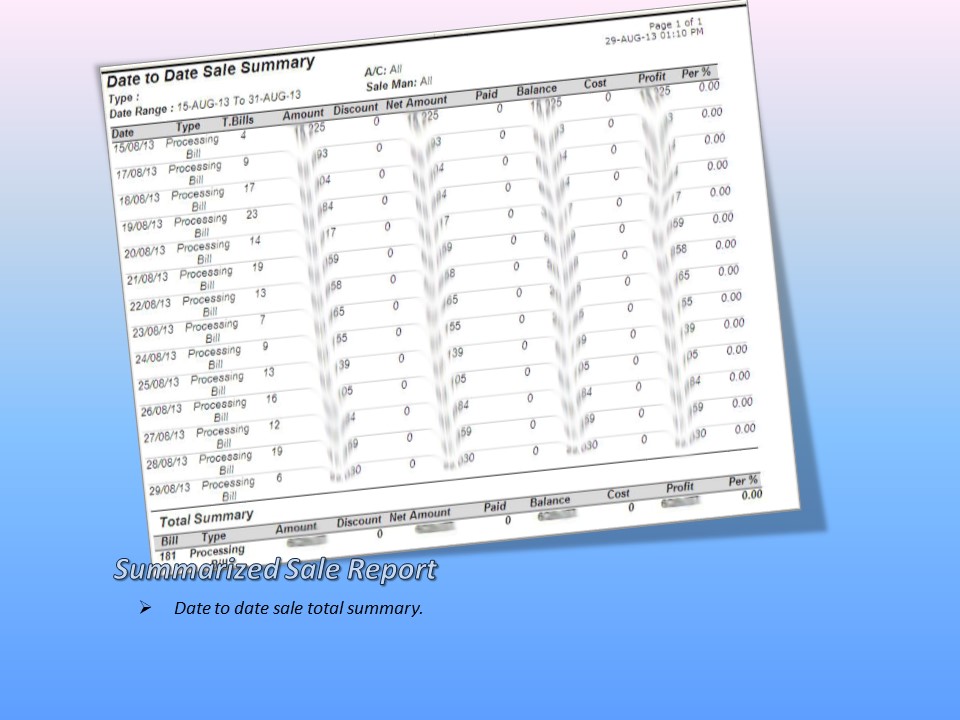 Day Wise Sale Report